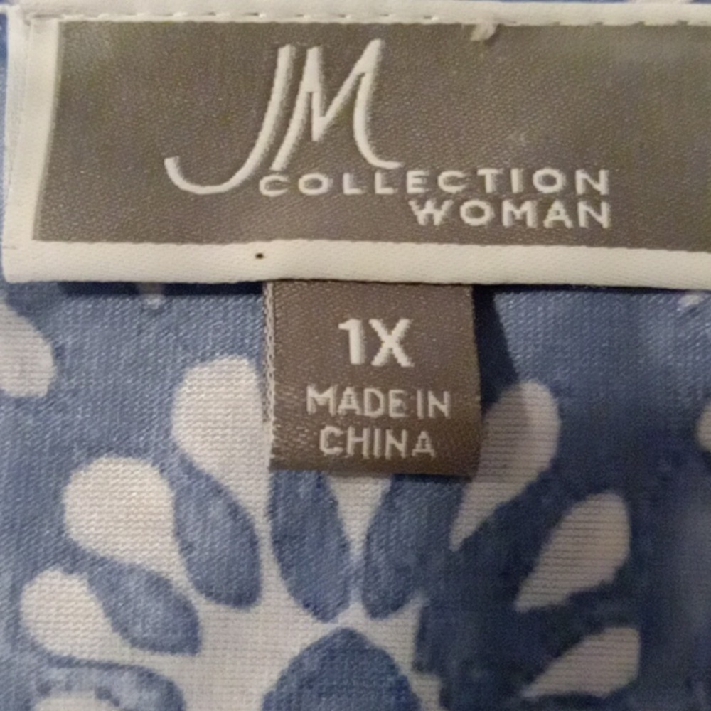 JM Collection Woman Size 1X cold shoulder sleeved women's top - Picture 10 of 11